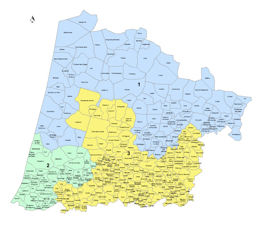 carte département Landes